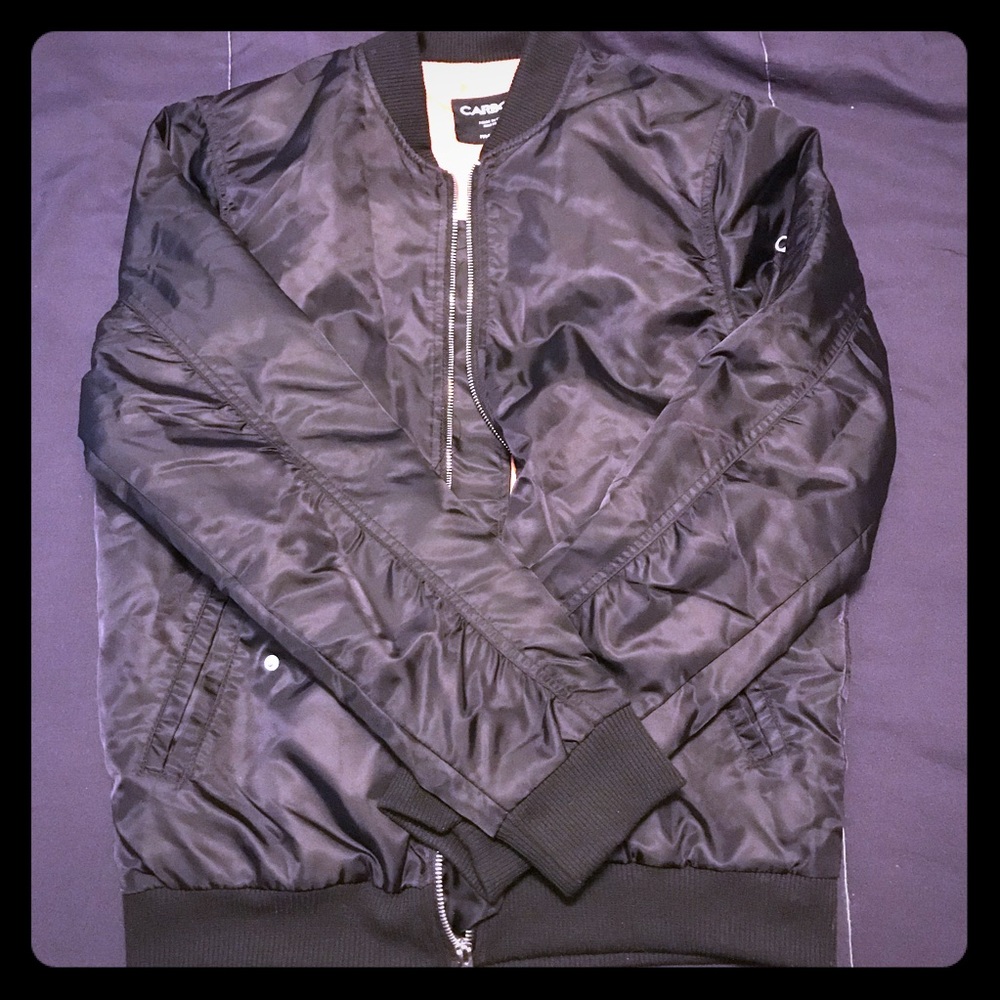 Cute Black Bomber Jacket